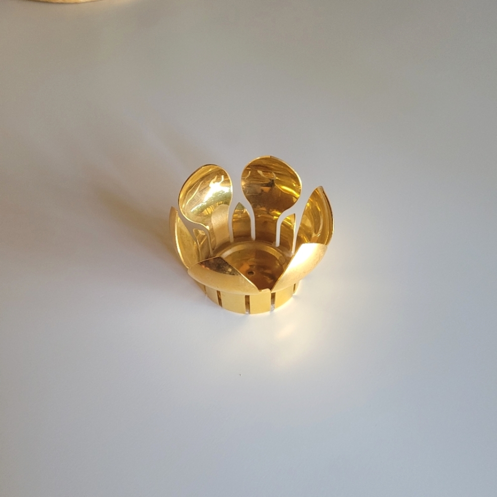 Rare Georg Jenson Gold Plated Tealight Candle Holder